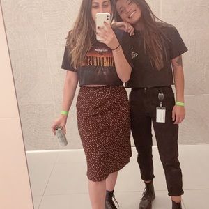 MIDI polka dot skirt